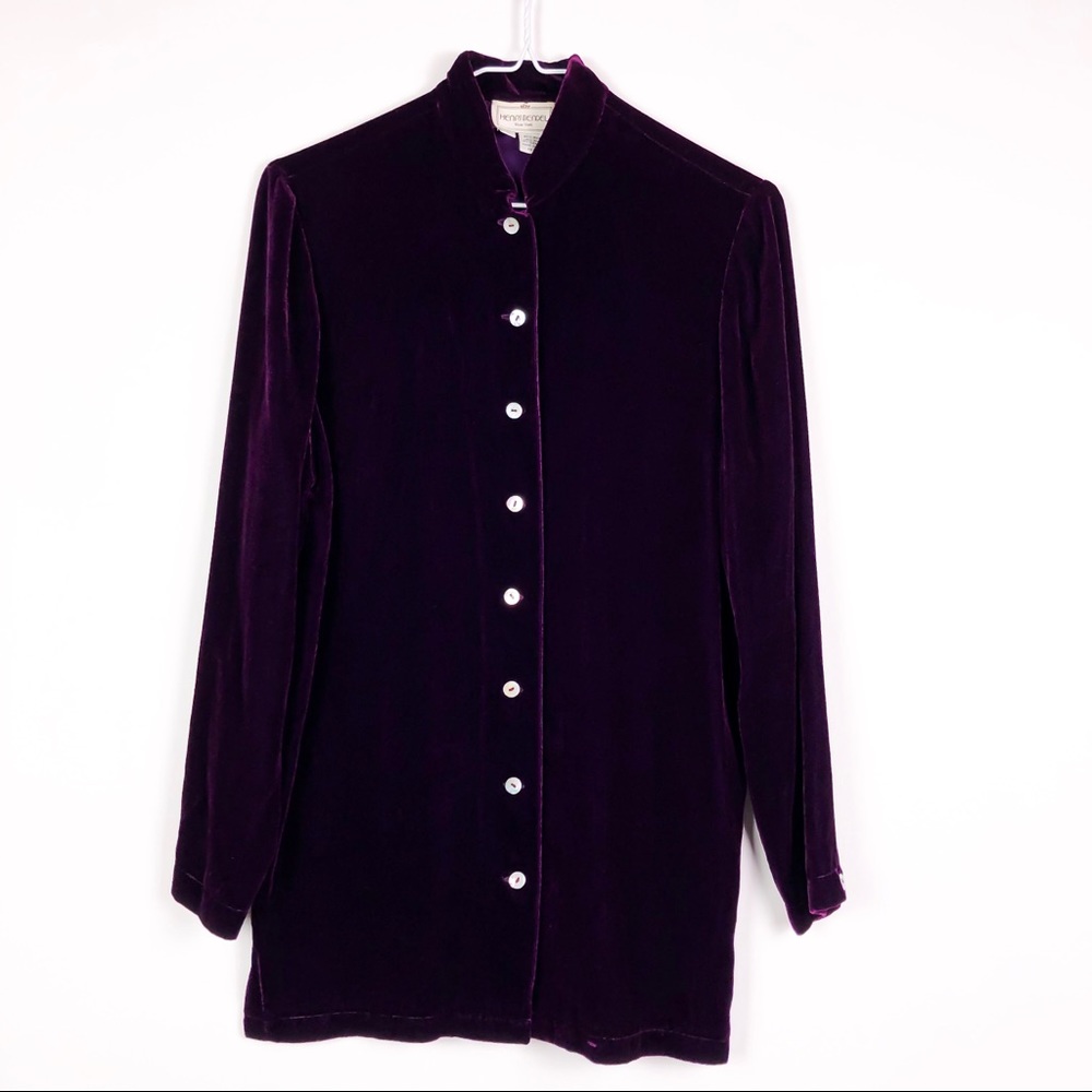 Vintage Henri Bendel Plum Silk Velour Blouse